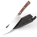 Miniatyrbild 8 av 10: BPS Knives Rosemary Umber Kökskniv - Begränsad upplaga | 5Cr14MoV rostfritt stål träsk ek svart läderslida
