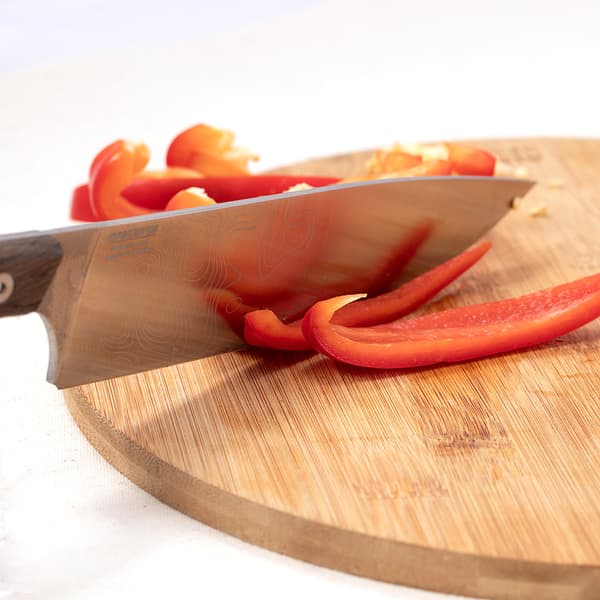 BPS Knives Rosemary Umber Kökskniv - Begränsad upplaga | 5Cr14MoV rostfritt stål träsk ek svart läderslida
