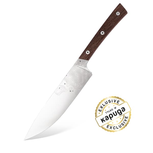 BPS Knives Rosemary Umber Kökskniv - Begränsad upplaga | 5Cr14MoV rostfritt stål träsk ek svart läderslida