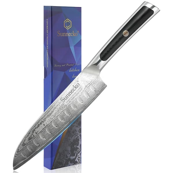 Damaskus Santoku-knivset, 7 tum ultraskarp blad, 5 tum mångsidig skärkniv,7 tum santoku kniv