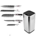 Miniatyrbild 1 av 2: Kockknivset, blad av högkvalitativt rostfritt stål, ergonomiskt handtag i Pakka-trä,8 delar hållare set