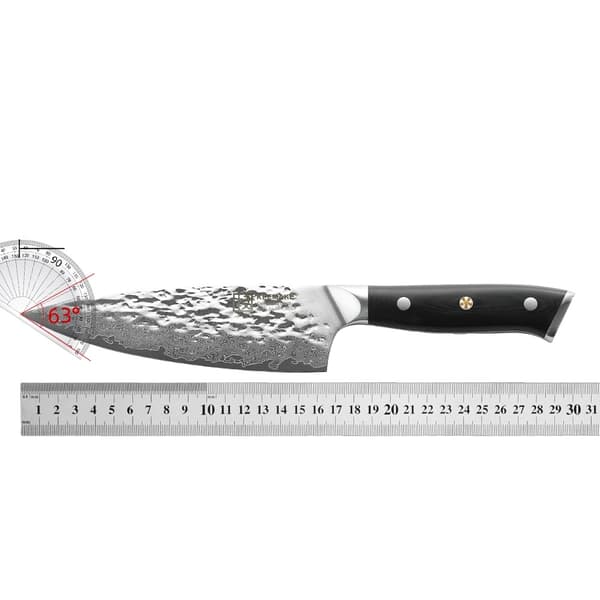 Damaskusstål Sæt, 6,5 Tommer & 8 Tommer Klinger, Ergonomisk G10 Håndtag,6.5 Tommer Kokkekniv