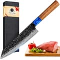 Miniatyrbild 1 av 2: Kockkniv, VG10 stål kärna, damaskusblad,Slaktarkniv