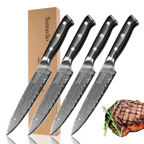 5-tums multifunktionskniv, damaskusstålblad, ergonomiskt G10-handtag,5 tum