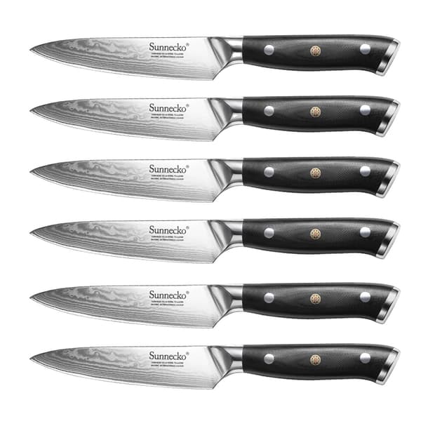 Damaskus Fällkniv, VG10 Stålblad, G10 Handtag,B-6DELAR SET