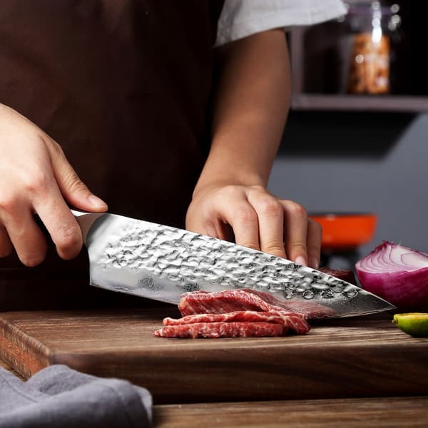 Damaskus Stål Kokkekniv, 8-Tommer Klinge, Ergonomisk G10 Håndtag,8 tommer