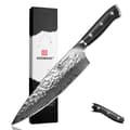 Miniatyrbillede 1 af 4: Damaskus Stål Kokkekniv, 8-Tommer Klinge, Ergonomisk G10 Håndtag,8 tommer