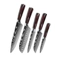 Pikkukuva 1 / 2: Keittiöveitsisarja, premium ruostumattomasta teräksestä valmistetut terät, ergonomiset puukahvat,5PCS SET 02