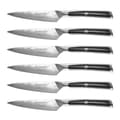Miniatyrbillede 1 af 2: Sunnecko Skærekniv Sæt, Damaskus Stål Klinge, Ergonomisk G10 Håndtag,6PCS Knive Sæt