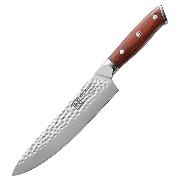 Kokkekniv, tysk rustfrit stål, ergonomisk Pakkawood-håndtag,8 Tommer Kokkekniv