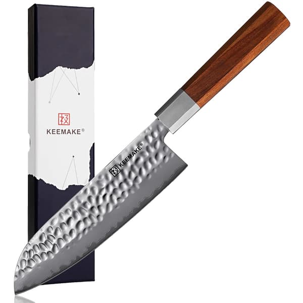 Køkkenknivsæt, 7 tommer Nakiri-kniv, 7 tommer Santoku-kniv, ergonomisk design,7 Tommer Santoku Kniv