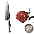 Pikkukuva 1 / 4: Kokkiveitsi, Damaskoksen teräs, 8" terä, ergonominen kahva,8 tuumaa