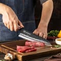 Miniatyrbillede 2 af 4: Kokkekniv, Ergonomisk Håndtag, Damaskusstål,8 tommer