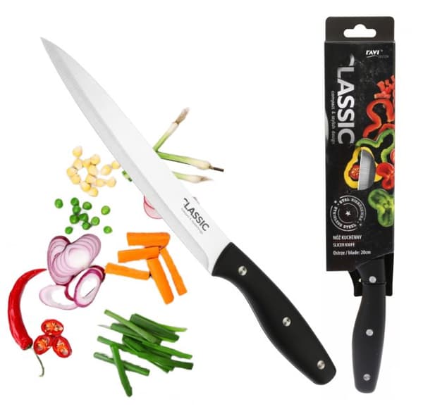 Klassisk 20 cm universal køkkenkniv i rustfrit stål