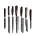 Miniatyrbillede 1 af 2: Køkkenknivsæt, Laser Damaskusmønster, Japansk Santoku-kniv, 7 PCS Værdi sæt 01