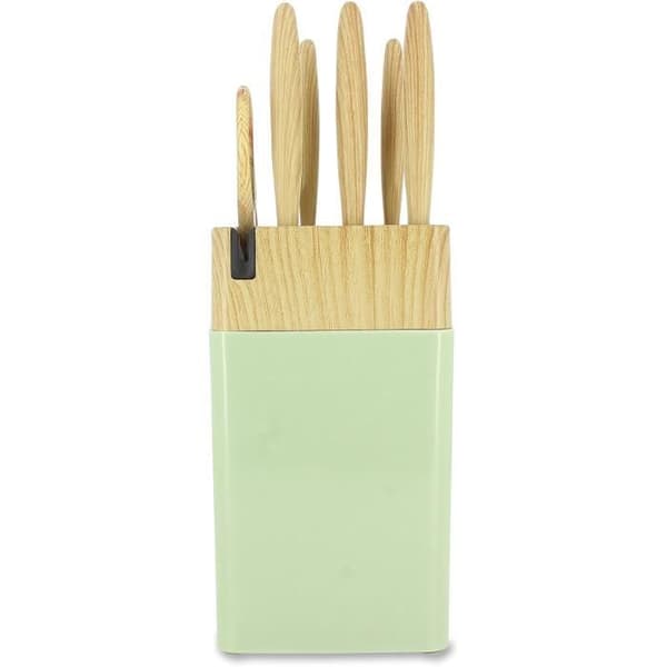 6-delt knivblok - MENASTYL - 5041060 - Keramisk blad - Polypropylen - Celadon