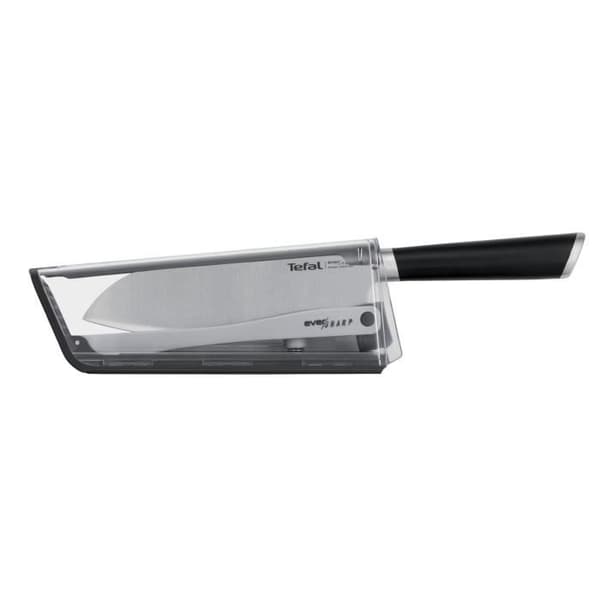 TEFAL Ever Sharp Santoku kökskniv 16,5 cm, integrerad skärpning, säker teknologi, tyskt rostfritt stål K2579024
