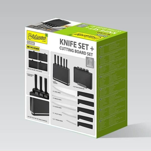 Sæt med køkkenknive og holder Feel Maestro MR-1412-BLACK