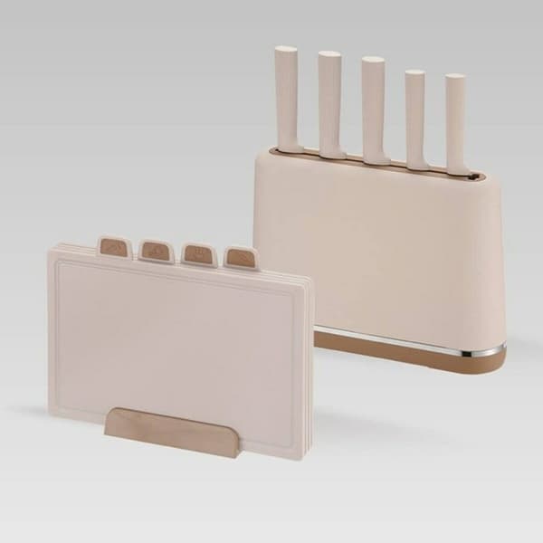 Setti keittiöveitsiä ja teline Feel Maestro MR-1412-BEIGE