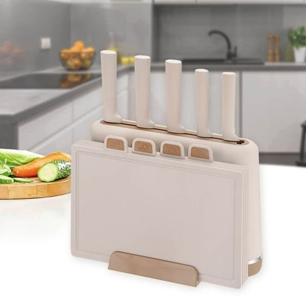 Setti keittiöveitsiä ja teline Feel Maestro MR-1412-BEIGE