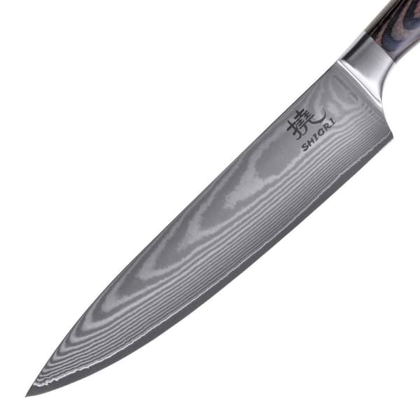 Shiori 3-sæt Chairo Shōto + Santoku + Sifu - sæt med tre Damaskus stålknive