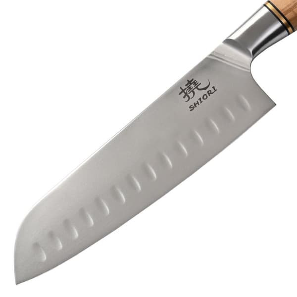 Shiori 撓 Shibuki Santoku - universell, multifunktionell kockkniv gjord av 14C28N sandvik stål