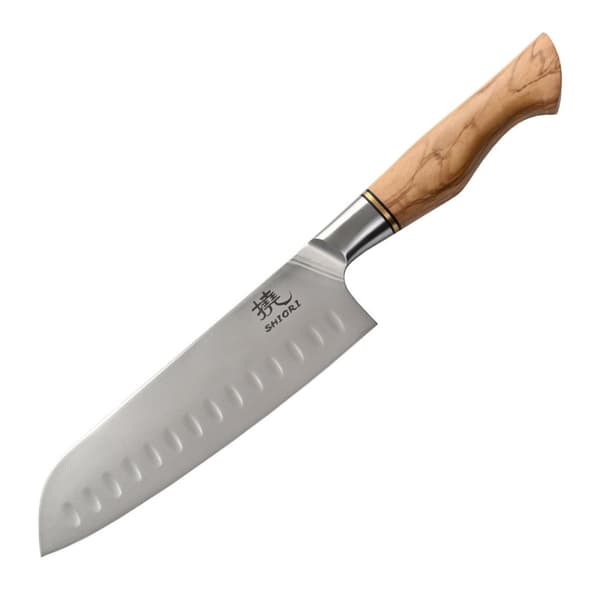 Shiori 撓 Shibuki Santoku - universell, multifunktionell kockkniv gjord av 14C28N sandvik stål