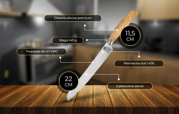 Shiori Hamburg Surai - brødkniv lavet af tysk stål 1.4116