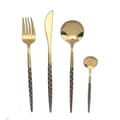 Miniatyrbillede 1 af 2: Bestik DKD Home Decor Sort Gylden Rustfrit stål 2 x 0,3 x 21 cm 16 Dele