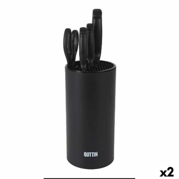 Setti keittiöveitsiä ja teline Quttin Nero 5 Kappaletta (2 osaa)