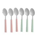 Miniatyrbillede 2 af 2: Dessertske sæt Kinvara CN-KT166096-1T Grøn Pink Sølvfarvet Rustfrit stål Plastik 15,7 cm Dessert (12 enheder)