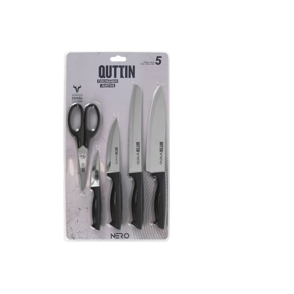 Veitsisetti Quttin Nero Musta 5 Kappaletta (4 osaa)