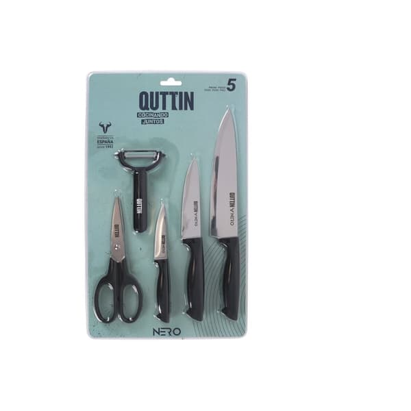 Knivsæt Quttin Nero Sort 5 Dele (4 enheder)