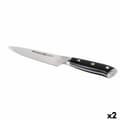 Miniatyrbillede 1 af 4: Køkkenkniv Quttin DAMASKUS Sort Sølvfarvet 15 cm (2 enheder)