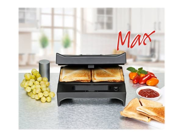 Rommelsbacher SWG 700 - Brødrister/grill - elektrisk - svart/rustfritt stål