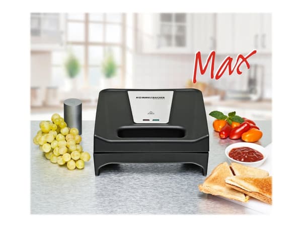 Rommelsbacher SWG 700 - Brødrister/grill - elektrisk - svart/rustfritt stål