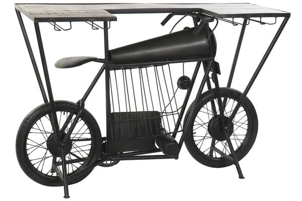 Flaskhållare DKD Home Decor Motorcykel Järn Akaciaträ (157 x 51 x 100 cm)