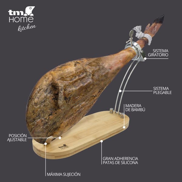 Sammenleggbar Skinkestativ Bambus (48 x 18,5 cm)