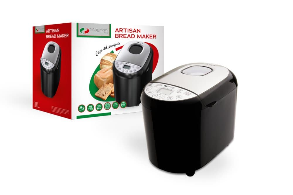 MAGNANI Bakmaskin 550W, Brödmaskin med 19 Program, Brödmakare, Sylt, Yoghurt, Rismaskin, 30 x 25 x 35 cm