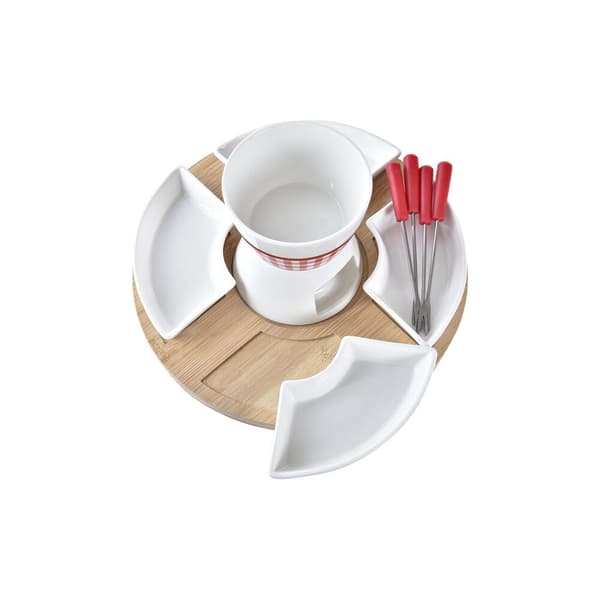 Fondue DKD Home Decor Rød 26,5 x 26,5 x 1,5 cm (10 pcs)