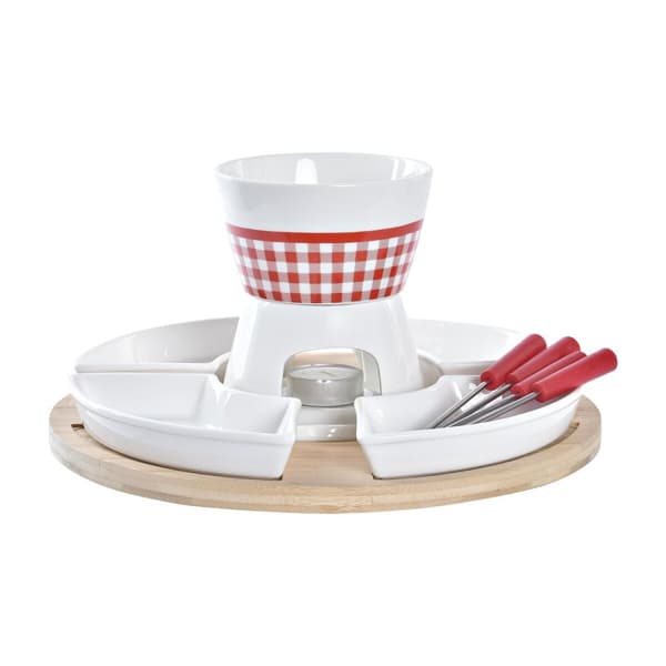 Fondue DKD Home Decor Rød 26,5 x 26,5 x 1,5 cm (10 pcs)