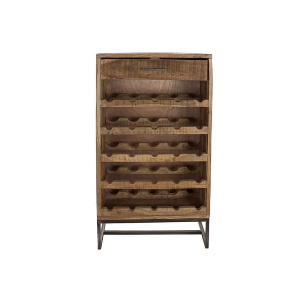 Flaskereol DKD Home Decor Sort Metal Brun Akacie (60 x 32 x 107 cm)