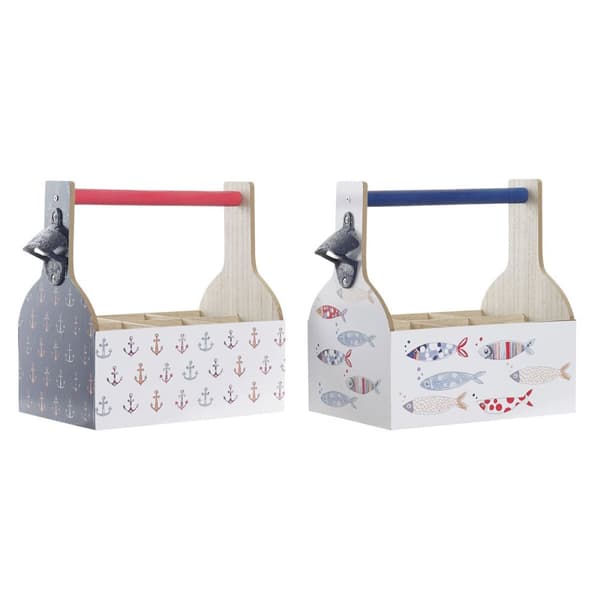 Flaskestativ DKD Home Decor Flerfarget Tre MDF 27 x 16,5 x 25,5 cm (2 enheter)