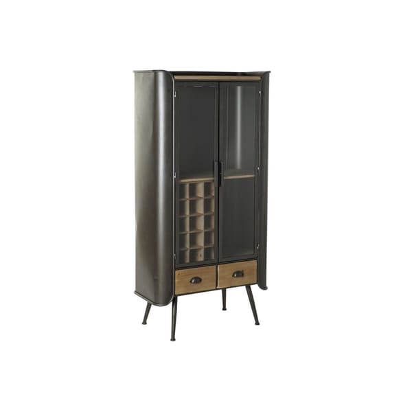Flaskereol DKD Home Decor Grå Natur Metal Gran 79 x 40 x 160 cm