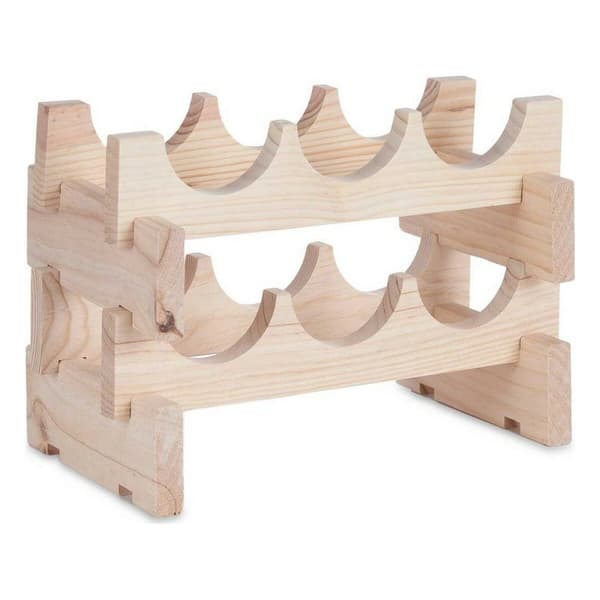 Flaskestativ Kipit GL6G Naturell 36,5 x 21 x 25 cm 6 flasker