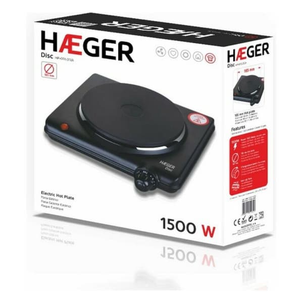 Elektrisk Varmeplate Haeger HP-01B.012A 1500 W Svart Flerfarget