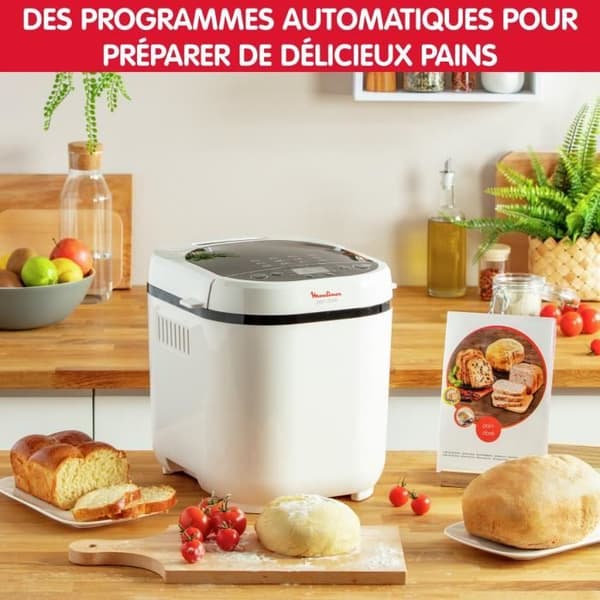 MOULINEX Brödmaskin 1 kg, 20 automatiska program, Glutenfritt program, Håll värmen, French toast OW210130