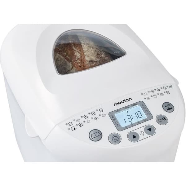 Brödmaskin - MEDION - 50073723 - 550 W - 19 program - Hublot - Vit