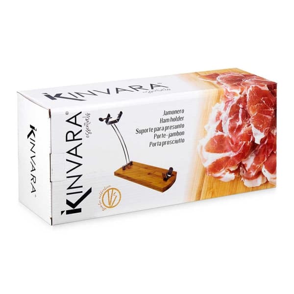 Skinkestativ av Tre Kinvara JWHH-3014 Naturell Metall Bambus 47 x 16,5 x 36 cm