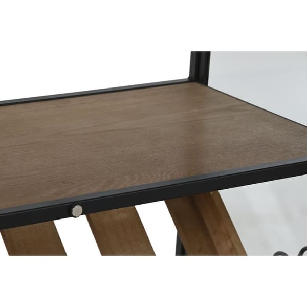 Flaskestativ Home ESPRIT Svart Naturell Tre Metall Krystall 102 x 32 x 60 cm